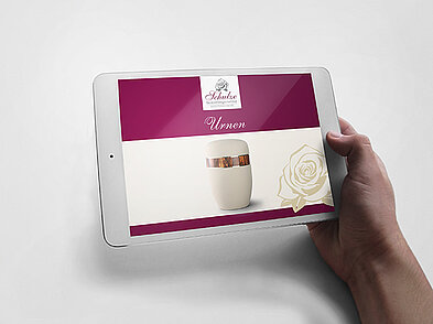 Digitaler iPad Katalog für Kunde Bestattungshaus Schulze