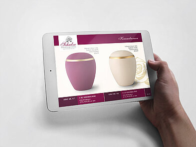 Digitaler iPad Katalog für Kunde Bestattungshaus Schulze