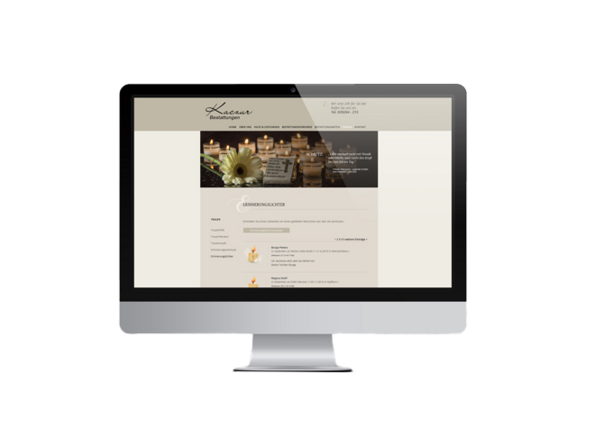 Online natives Gedenkportal auf der Webseite von Bestatter Kaczur