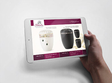 Digitaler iPad Katalog für Kunde Bestattungshaus Schulze