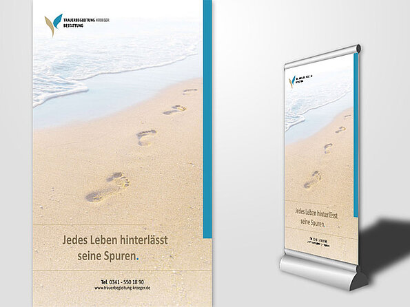 Roll-up-Banner für Bestattungsunternehmen Trauerbegleitung Tröger