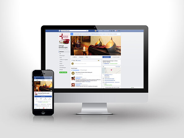 Facebook Online Auftritt für Bestattungen George